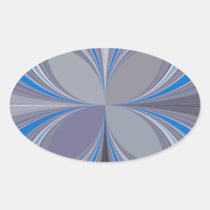 Blaue Eschen-Graue Tupfen-Textur-Kunstposter Ovaler Aufkleber