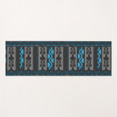 Blaue ethnische Azteke Yogamatte (Vorderseite (Horizontal))