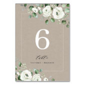 Blaue Eukalyptus-Grüne Blumenhochzeit Tischnummer (Vorderseite)