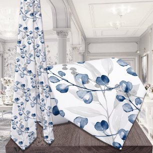 Blaue Eukalyptus-Grüne Hochzeit von Wasserfarbe Krawatte