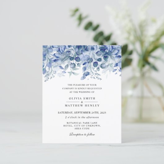 Blaue Eukalyptus-Hochzeit (Stehend Vorderseite)