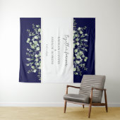 Blaue Eukalyptus-Hochzeit für immer Wandteppich (Beispiel (Horizontal))