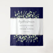 Blaue Eukalyptus-Hochzeit für immer Wandteppich (Vorderseite)