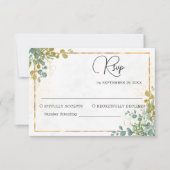 Blaue Eukalyptus-Hochzeitskarte RSVP Karte (Vorderseite)
