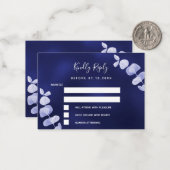 Blaue Eukalyptus-Hochzeitsreaktion UAWG Mitteilungskarte (Vorderseite/Rückseite Beispiel)