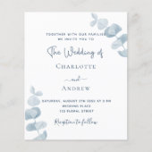 Blaue Eukalyptus-Hochzeitsreise (Vorderseite)