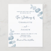 Blaue Eukalyptus-Hochzeitsreise (Vorderseite)