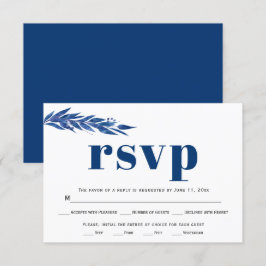 Blaue Eukalyptus Zweigmehl Wahl Hochzeit RSVP Karte