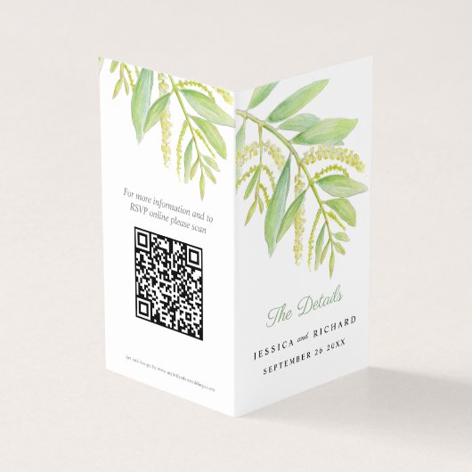 Blaue Eukalyptuskarte QR-Code (Vorderseite)