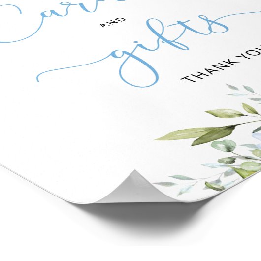 Blaue Eukalyptuskarten und -geschenke Poster (Ecke)