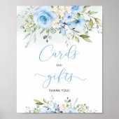 Blaue Eukalyptuskarten und -geschenke Poster (Vorne)