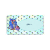 Blaue Eule Adressaufkleber (Vorne)