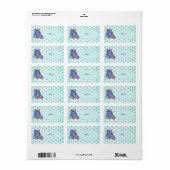 Blaue Eule Adressaufkleber (Vorne)