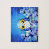 Blaue Eule auf dem Löwenzahn-Gebiet Puzzle (Vertikal)