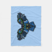Blaue Eule Fleecedecke (Vorderseite)