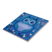 blaue Eule Fliese (Seite)