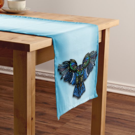 Blaue Eule Großer Tischläufer (Beispiel)