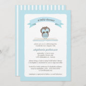 Blaue Eule holen eine Buch-Babyparty-Einladung Einladung (Vorne/Hinten)