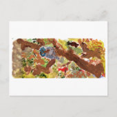 Blaue Eule in einer Baumpostkarte Postkarte (Vorderseite)