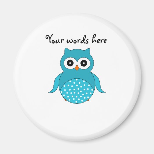 Blaue Eule Magnet (Vorne)