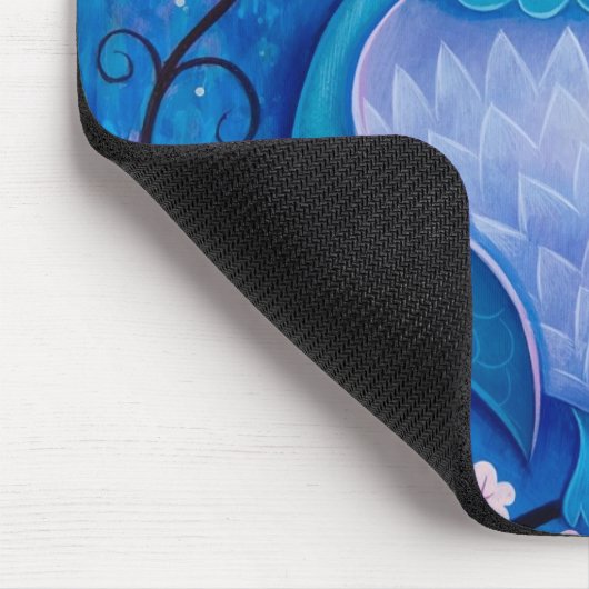 blaue Eule Mousepad (Ecke)