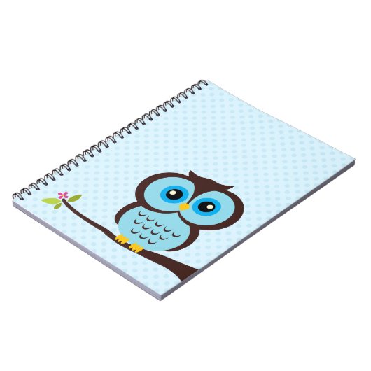 Blaue Eule Notizblock (Linke Seite)