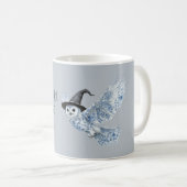 Blaue Eule sieht dich Halloween Kaffeetasse (VorderseiteRechts)