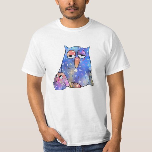Blaue Eule T-Shirt (Vorderseite)