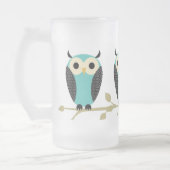 Blaue Eulen auf Glied Mattglas Bierglas (Links)