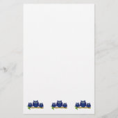 Blaue Eulen Design Briefpapier (Vorderseite)