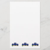 Blaue Eulen Design Briefpapier (Rückseite)