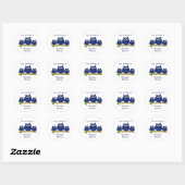 Blaue Eulen Design-Exlibris Runder Aufkleber (Blatt)