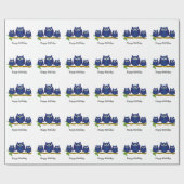 Blaue Eulen Design Geburtstagsgeschenk Geschenkpapier (Flach)
