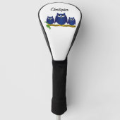 Blaue Eulen Design Personalisiert Golf Headcover (Vorderseite)