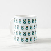 Blaue Eulen-Illustration Kaffeetasse (Vorderseite Links)