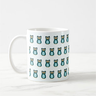 Blaue Eulen-Illustration Kaffeetasse