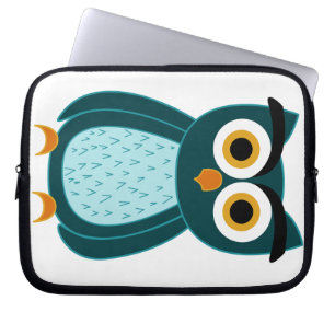 Blaue Eulen-Illustration Laptopschutzhülle