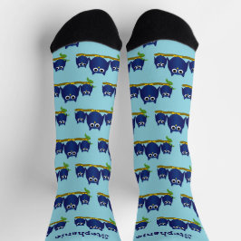 Blaue Eulen Personalisiertes Design Socken
