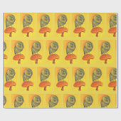 blaue Eulengeschenkverpackung Geschenkpapier (Flach)