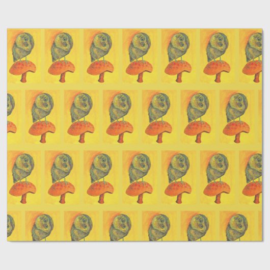 blaue Eulengeschenkverpackung Geschenkpapier (Flach)