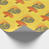 blaue Eulengeschenkverpackung Geschenkpapier (Ecke)