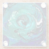 Blaue Ewigkeit | Abstrakte Kunst Glasuntersetzer (Rückseite)