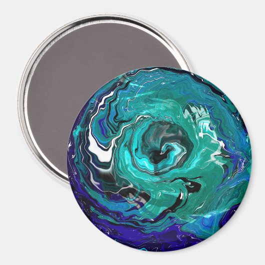 Blaue Ewigkeit | Abstrakte Kunst Magnet (Vorderseite/Rückseite)