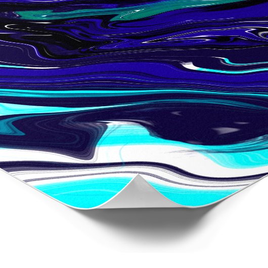 Blaue Ewigkeit | Abstrakte Kunst Poster (Ecke)