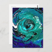Blaue Ewigkeit | Abstrakte Kunst Postkarte (Vorne/Hinten)