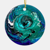 Blaue Ewigkeit | Abstrakte Weihnachtsferien Keramik Ornament (Vorne)