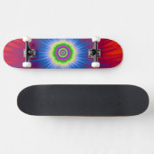 Blaue Explosion auf der Skateboard auf Rot (Horizontal)