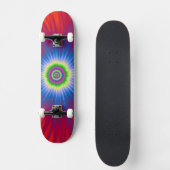 Blaue Explosion auf der Skateboard auf Rot (Vorderseite)