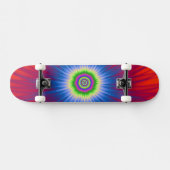 Blaue Explosion auf der Skateboard auf Rot (Horizontal)