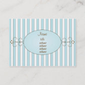 Blaue Extravagante Kuchen Visitenkarte (Rückseite)